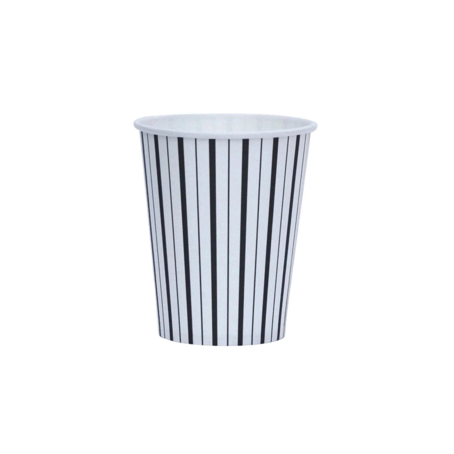 Black & White Fine Stripes Paper Cups 8ct