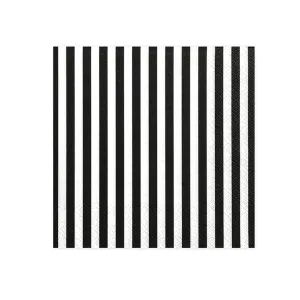Black & White Striped Lunch Napkins 20ct
