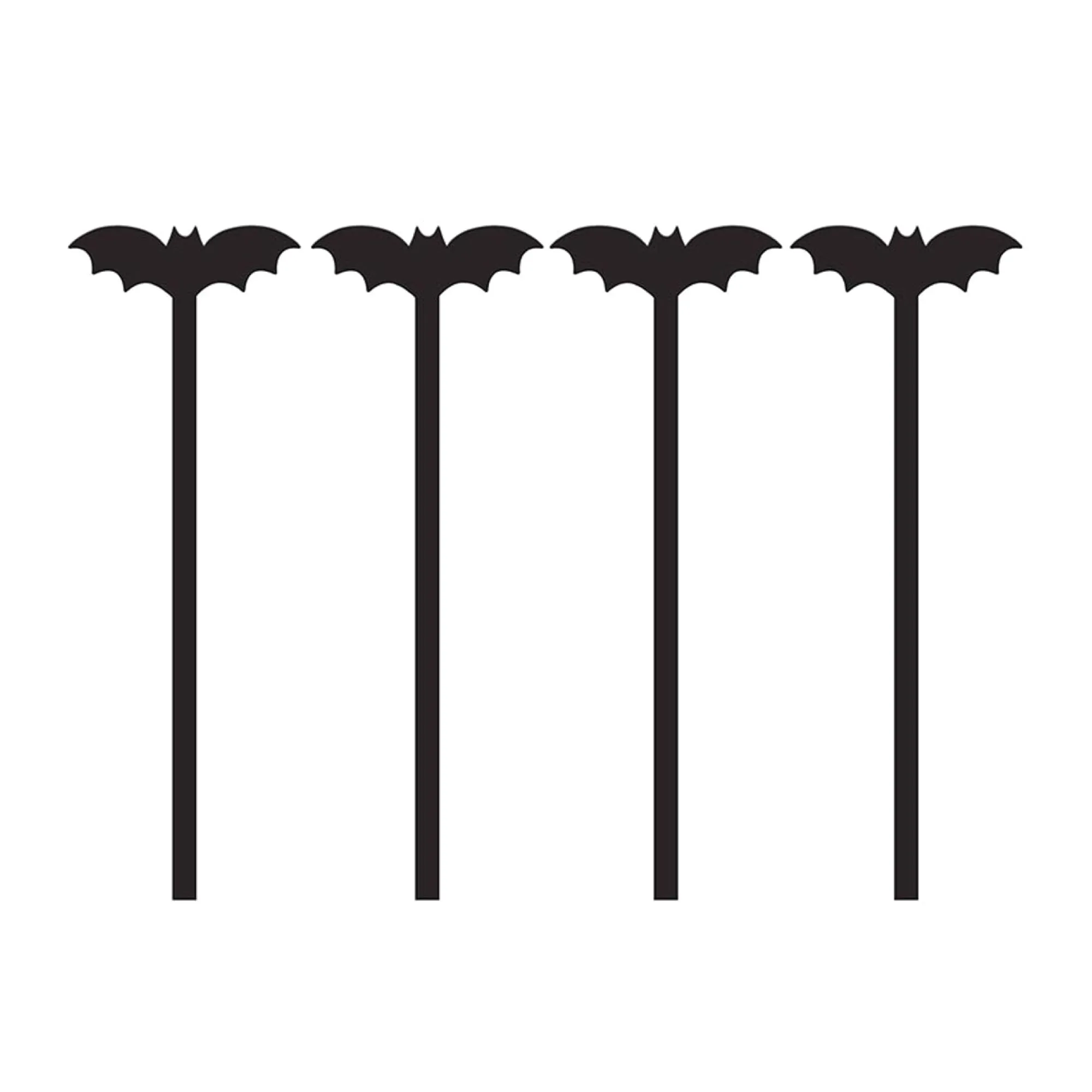 Black Bat Acrylic Drink Stirrers 4ct