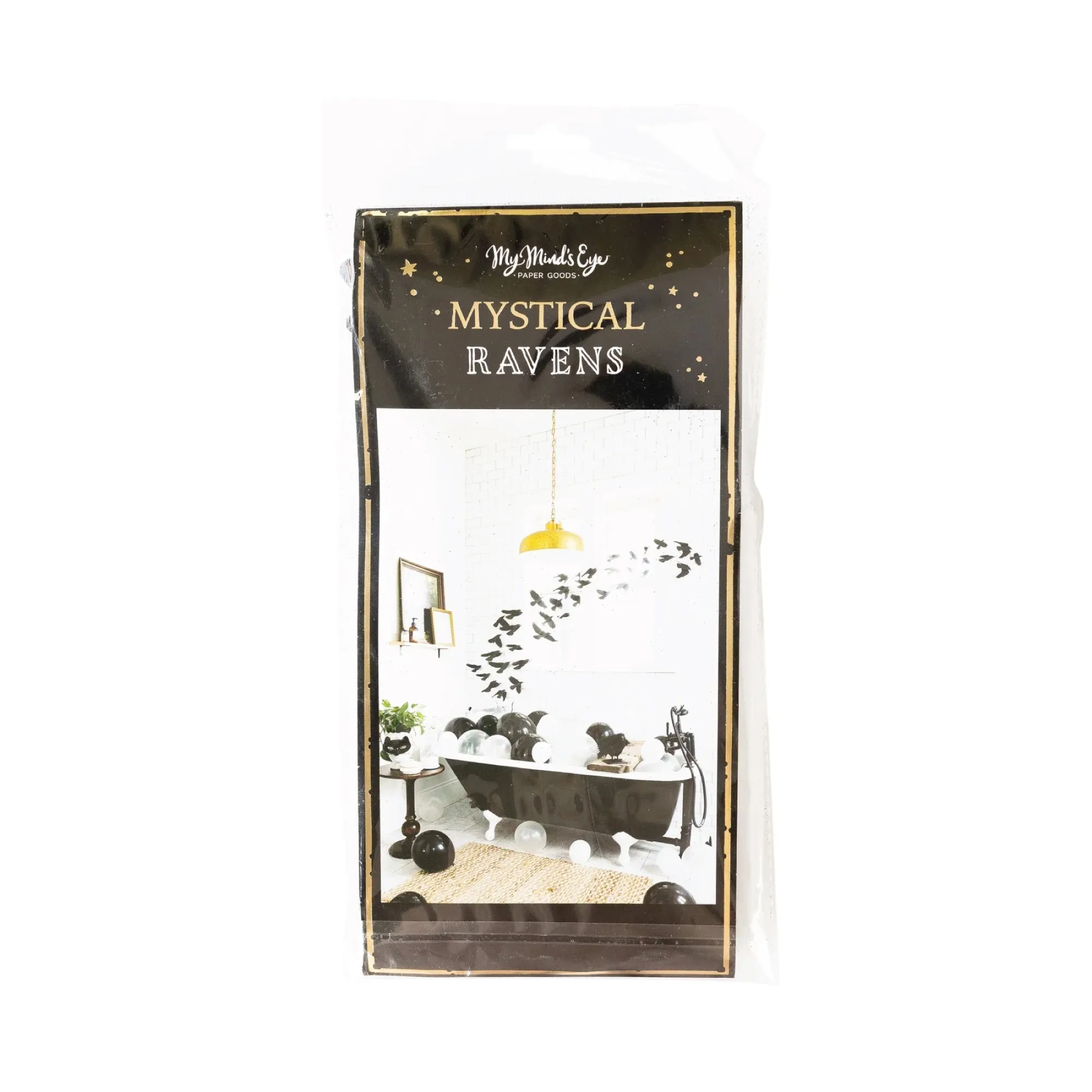 Black Glitter Ravens Halloween Wall Decorations 50ct