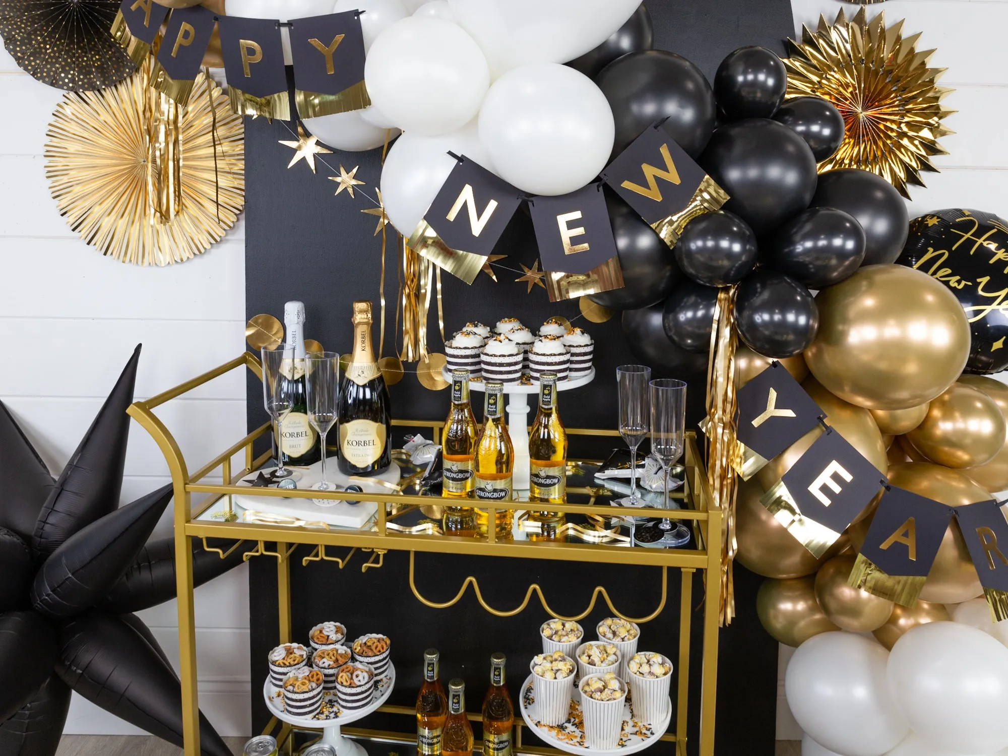 Black Happy New Year Foil Balloon
