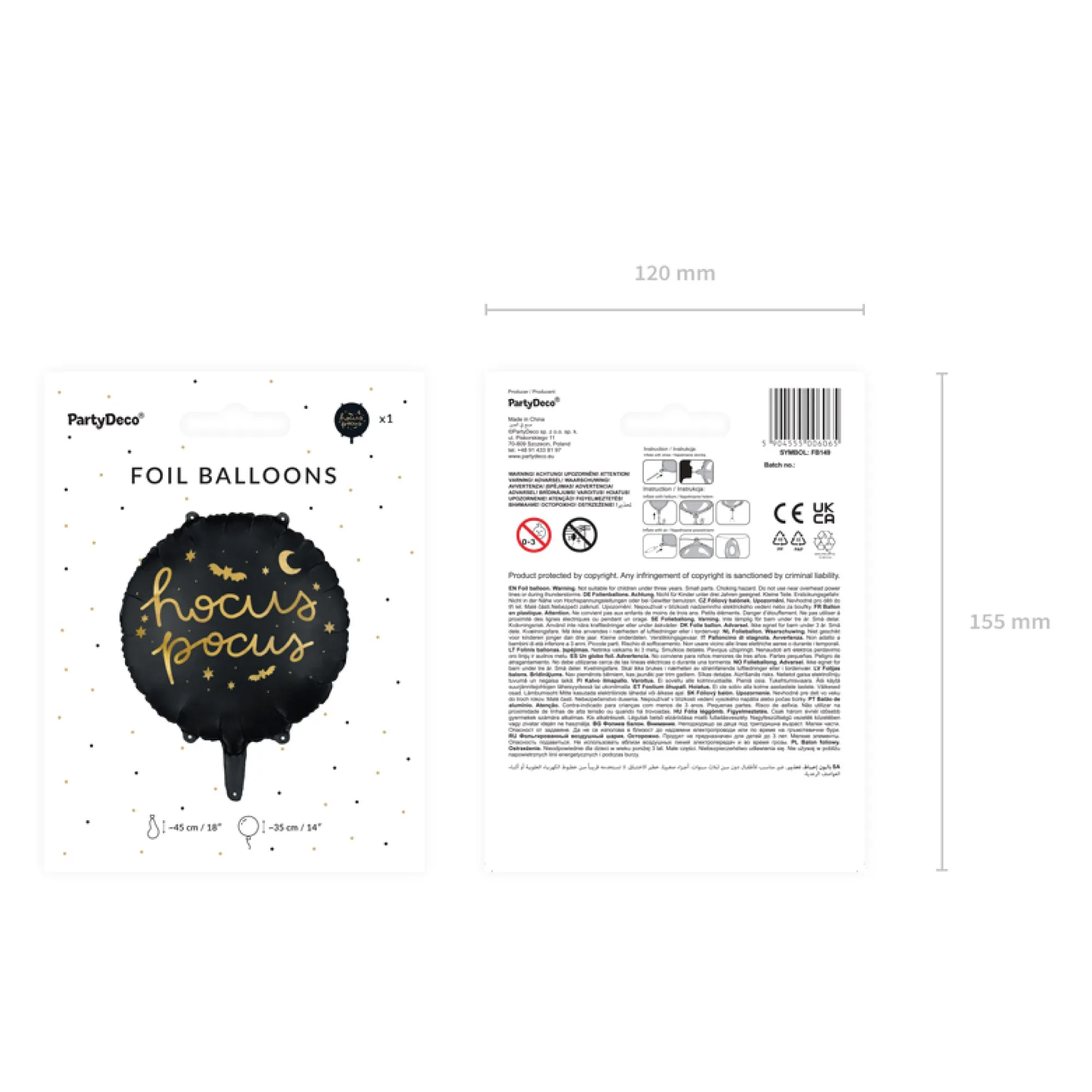 Black Hocus Pocus Foil Balloon 18in