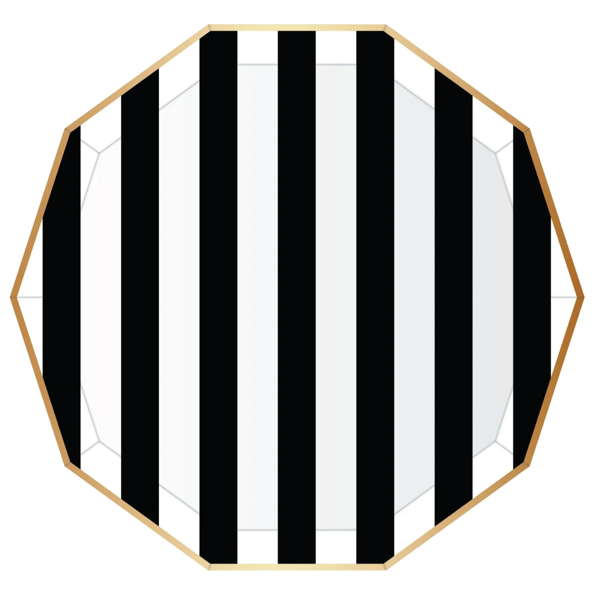 Black Noir Cabana Striped Dinner Plates 8ct