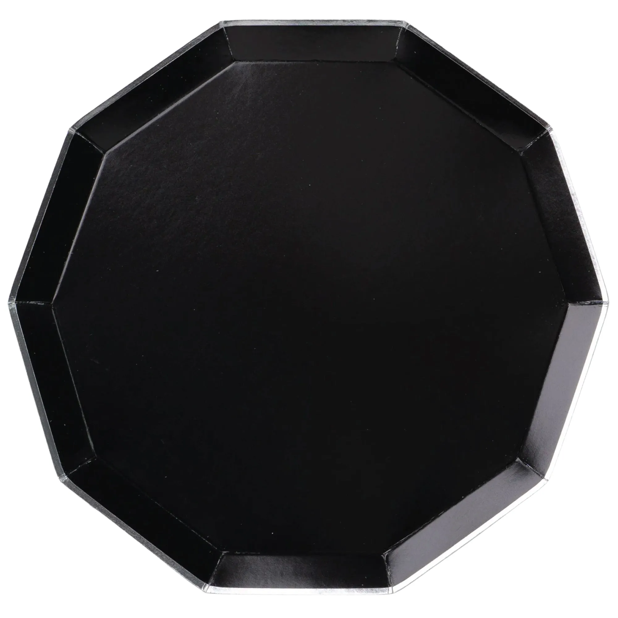 Black Noir Decagonal Dinner Plates 8ct