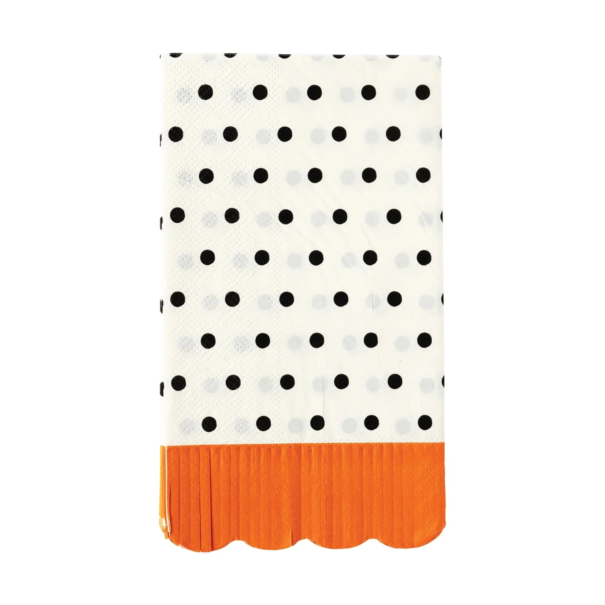 Black Polka Dot & Orange Fringe Paper Guest Towels 24ct