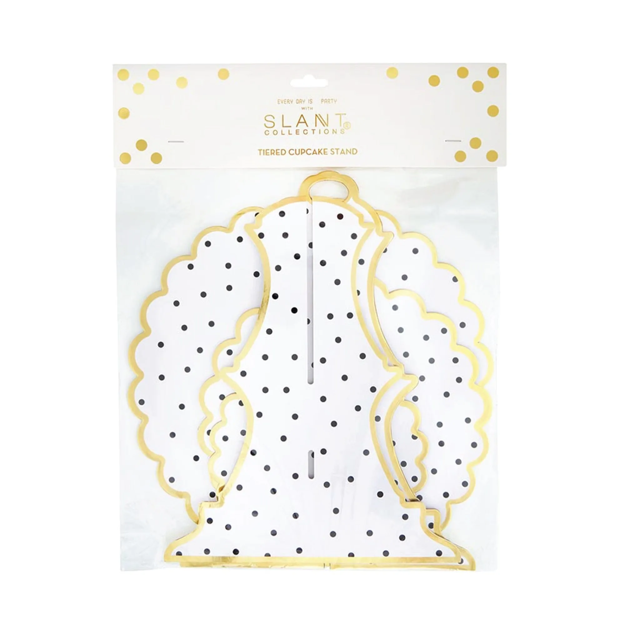 Black Polka Dot Cardboard Cupcake Stand 1ct