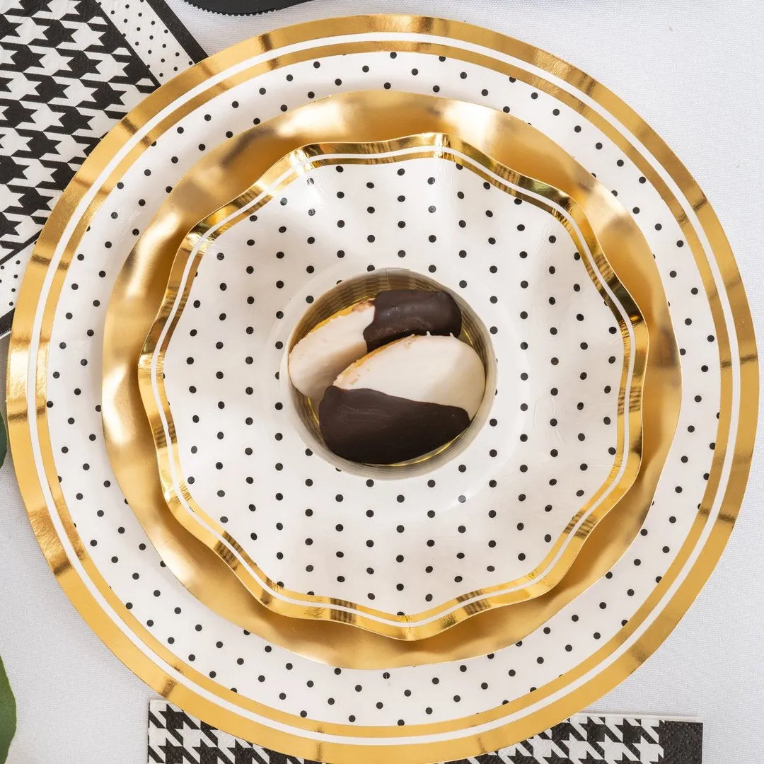 Blanc & Noir Wavy Dinner Plates