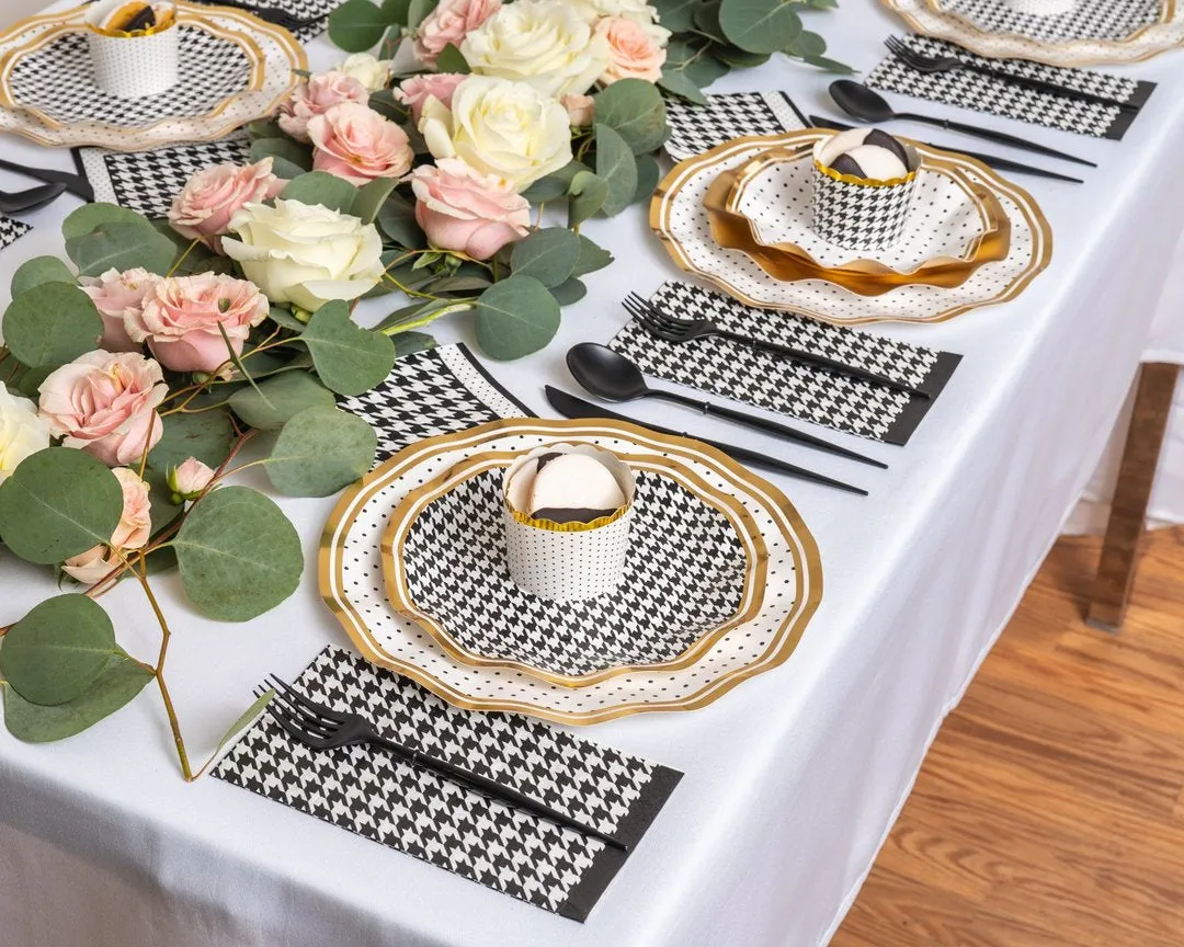 Blanc & Noir Wavy Dinner Plates