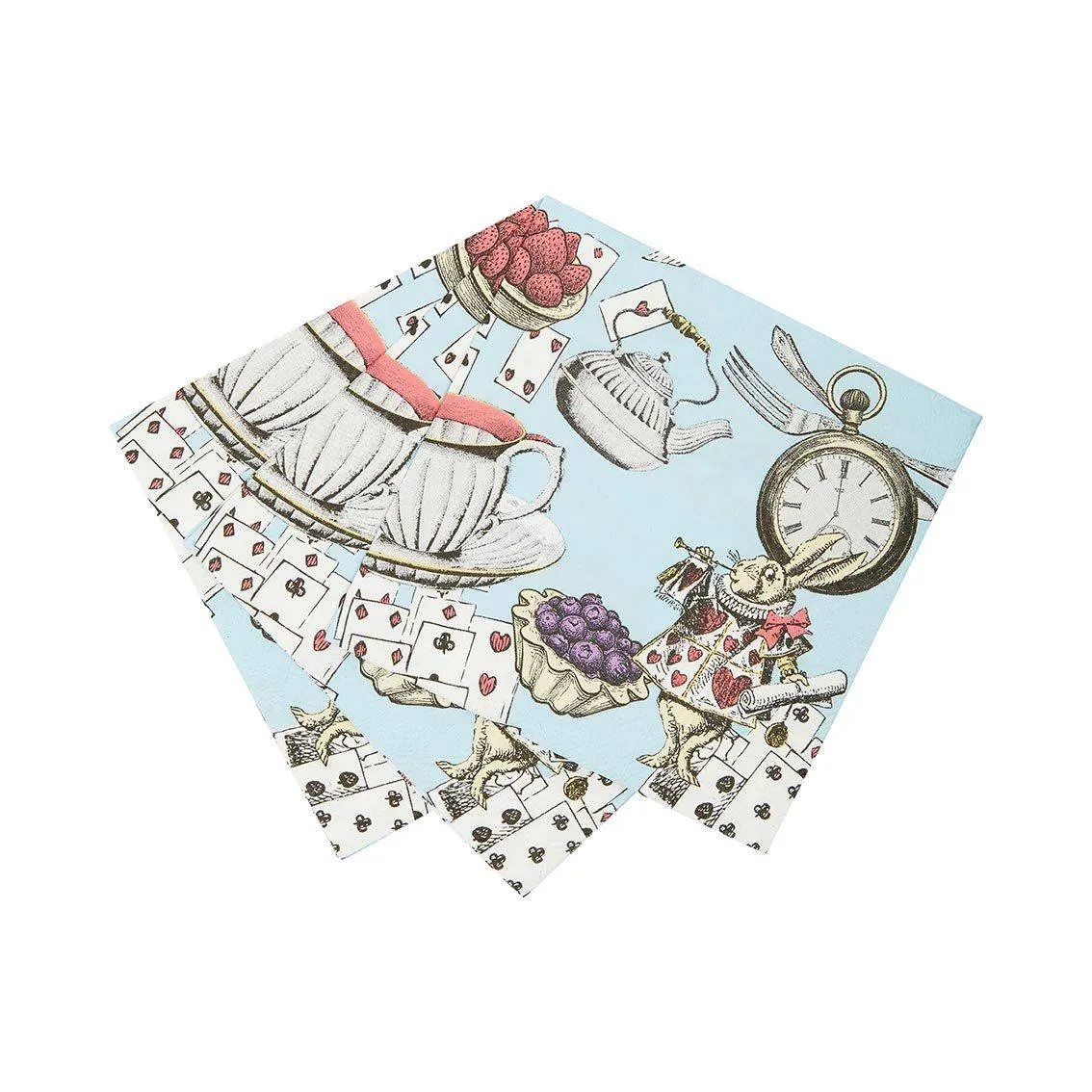 Blue Alice in Wonderland Dessert Napkins 20ct