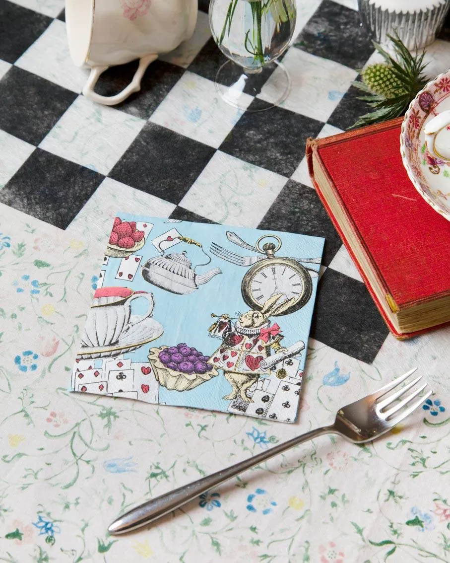 Blue Alice in Wonderland Dessert Napkins 20ct