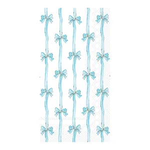 Blue Bow Stripes Paper Guest Towels 16ct