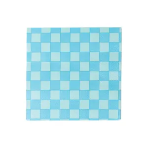 Blue Checkered Lunch Napkins 16ct