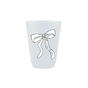 Blue Frosted Tying the Knot Plastic Cups 8ct