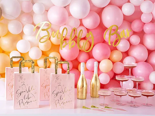 Blush Pink & Gold Sparkle Like Prosecco Gift Bags 6ct