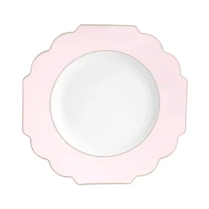 Blush Pink Scalloped Plastic Dessert Plates 10ct