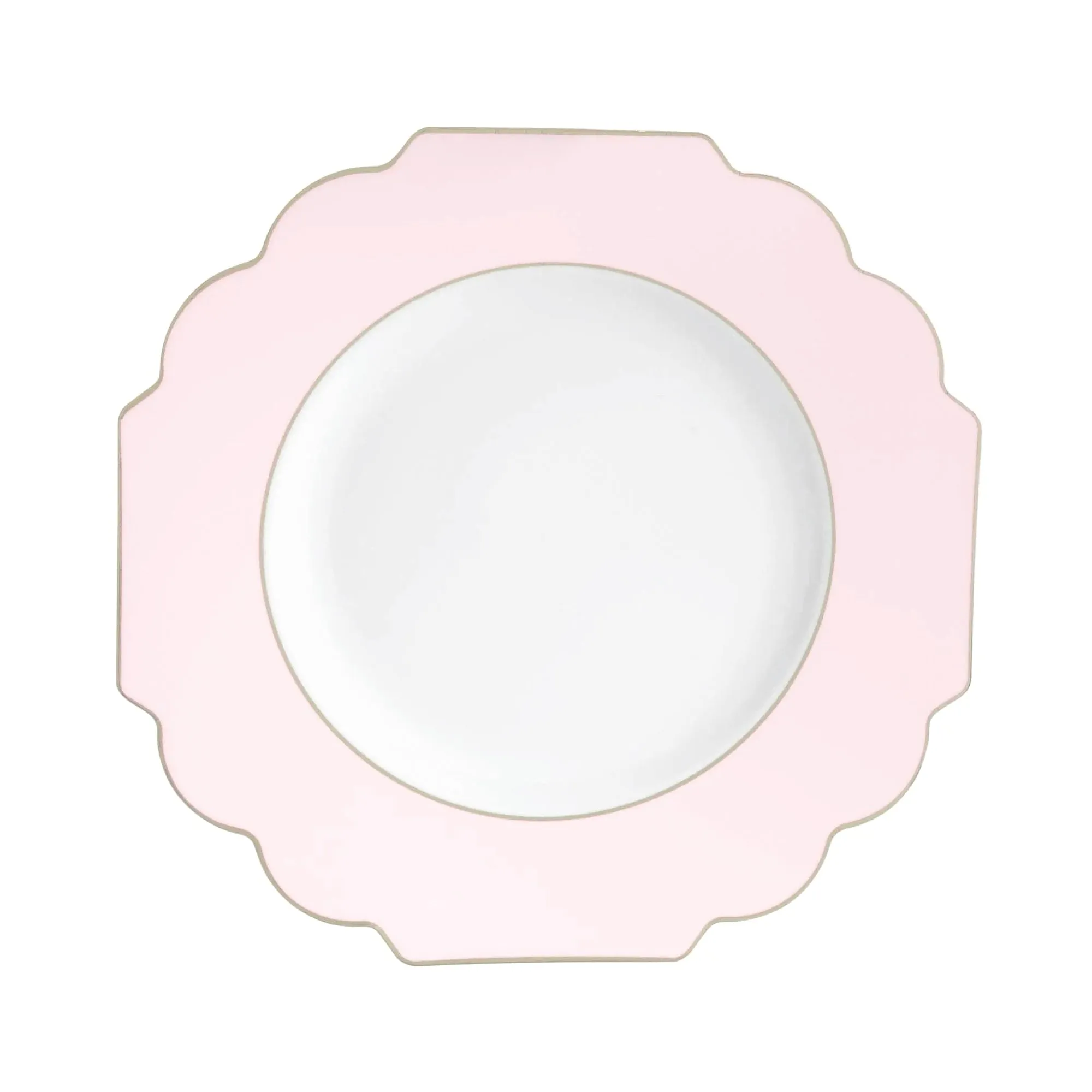 Blush Pink Scalloped Plastic Dessert Plates 10ct