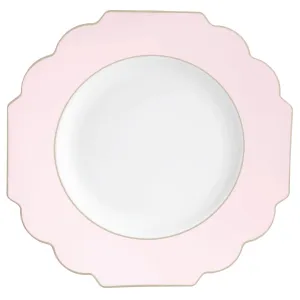 Blush Pink Scalloped Plastic Dinner Plates 10ct