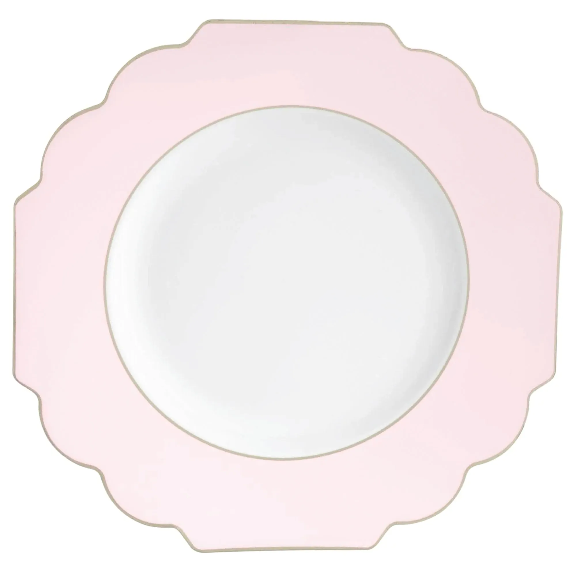 Blush Pink Scalloped Plastic Dinner Plates 10ct
