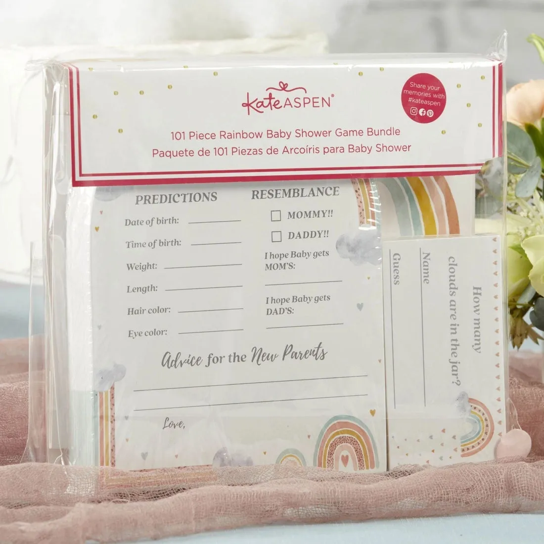 Boho Rainbow Baby Shower Advice Cards & Baby Shower Game