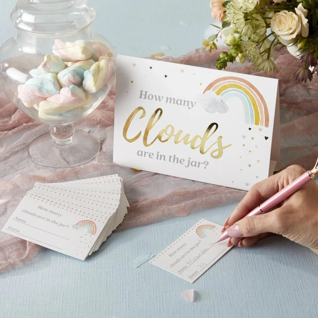 Boho Rainbow Baby Shower Advice Cards & Baby Shower Game