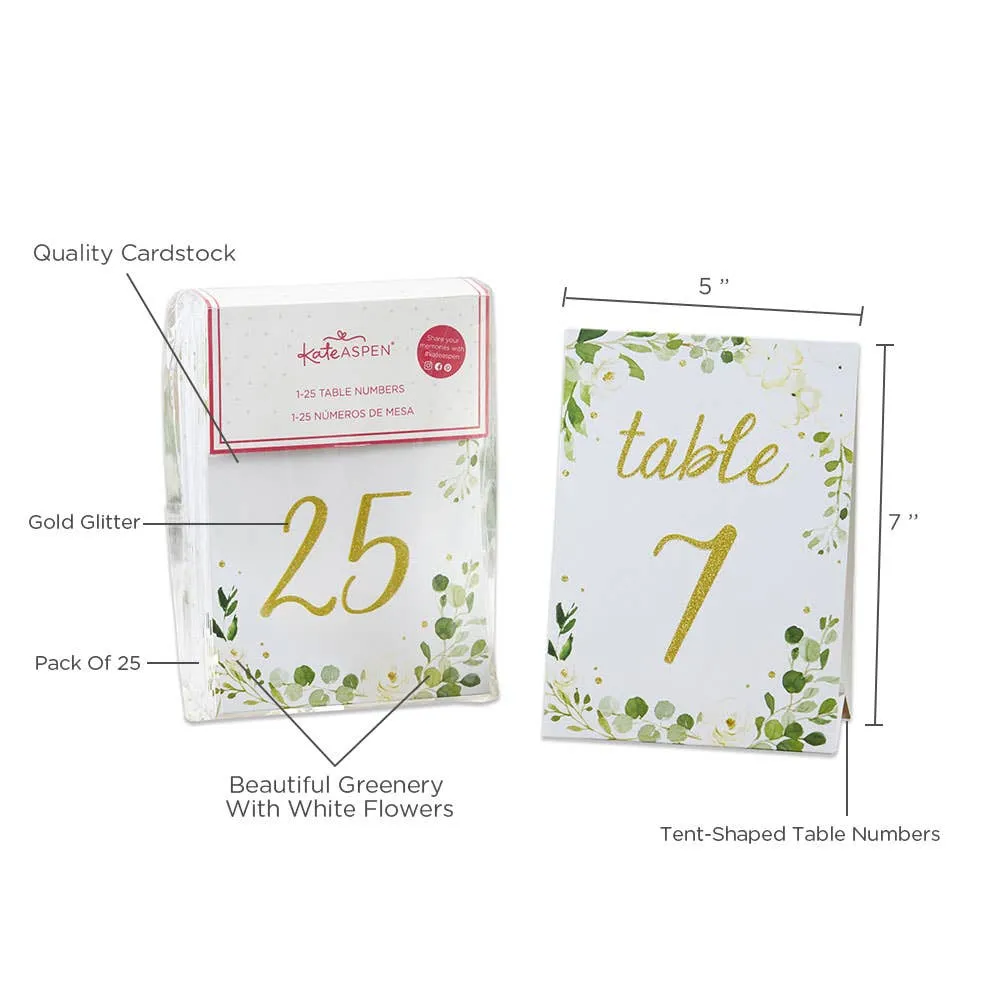 Botanical Garden Wedding Table Numbers (1-25)