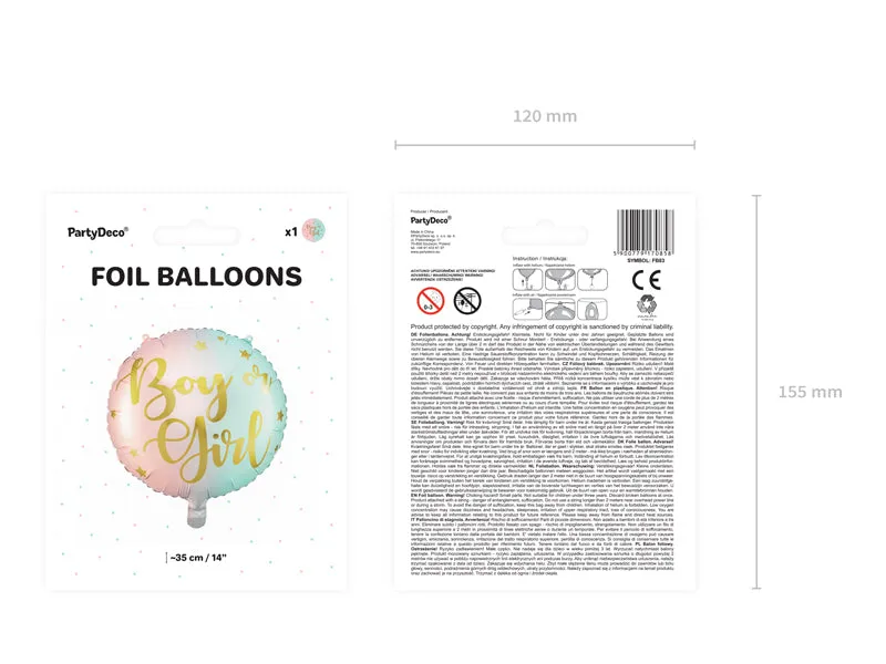 Boy or Girl Gender Reveal Balloon 14in