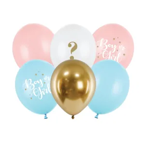 Boy or Girl Gender Reveal Balloon Bouquet 6ct