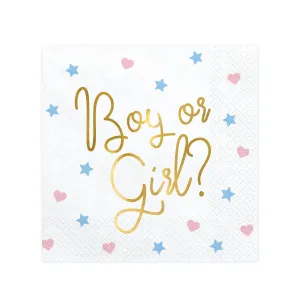 Boy or Girl Gender Reveal Lunch Napkins 20ct