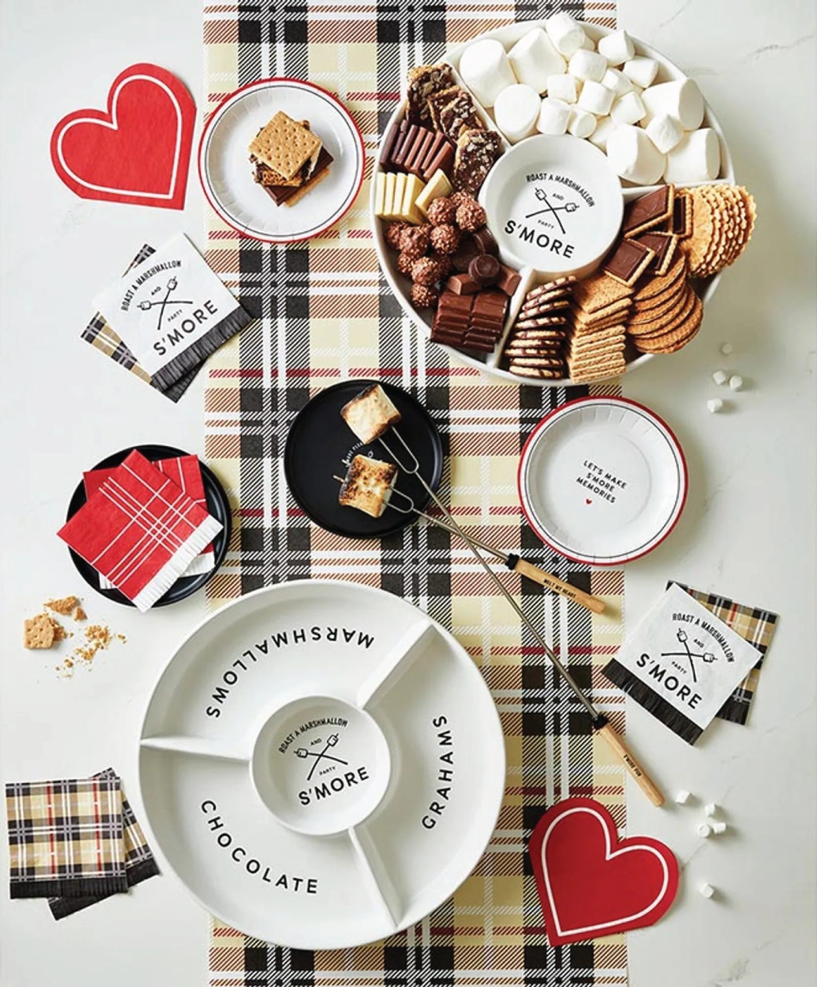 Brown Plaid Dessert Napkins 20ct