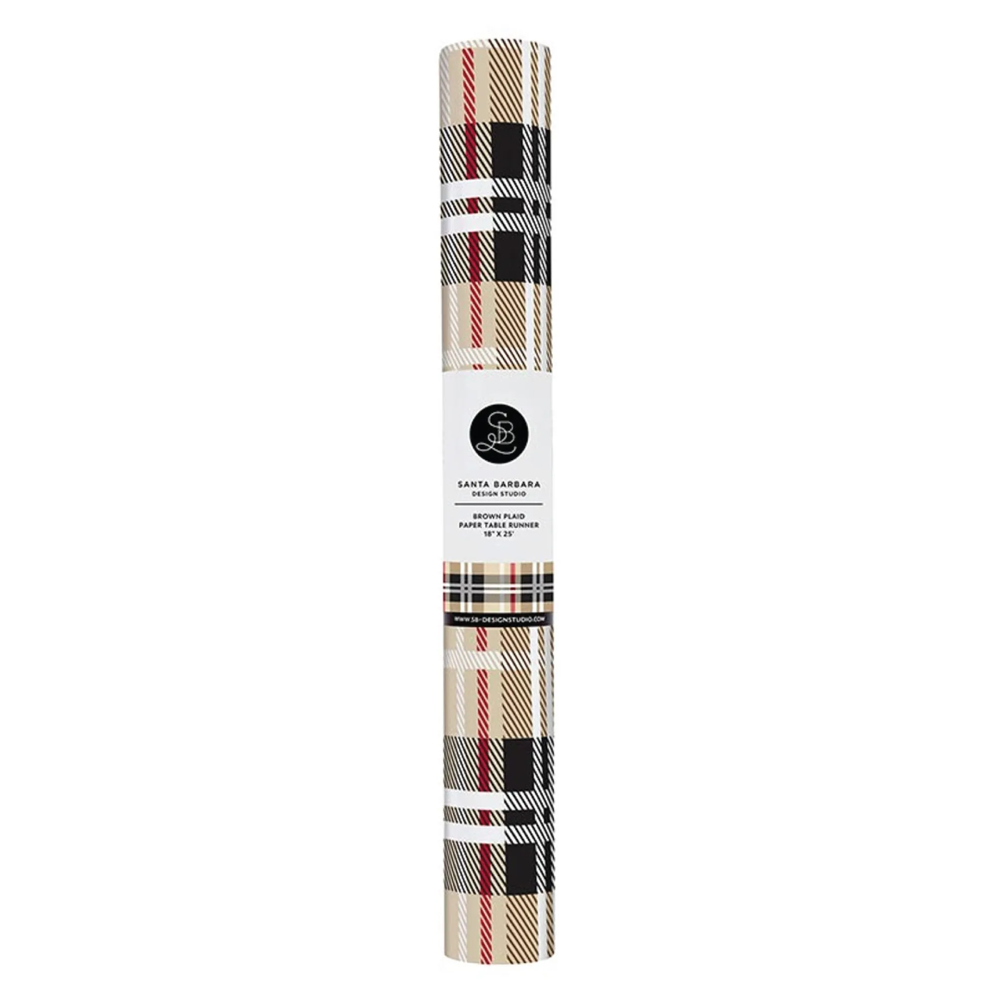 Brown Plaid Paper Table Runner 25ft
