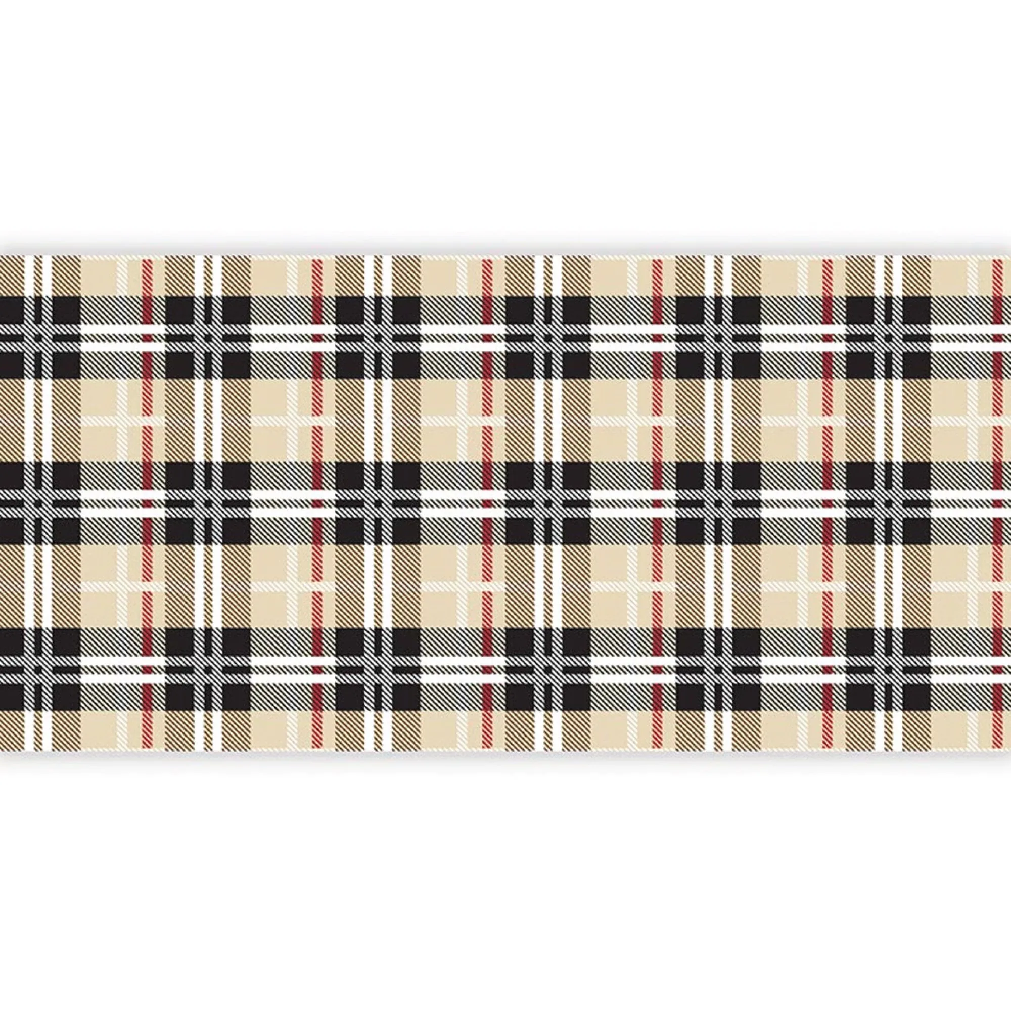 Brown Plaid Paper Table Runner 25ft