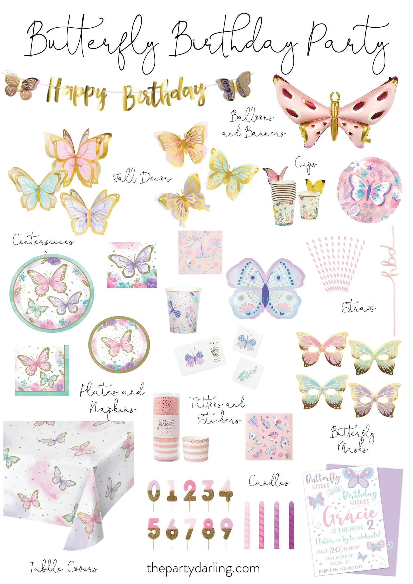 Butterfly Party Masks 8ct