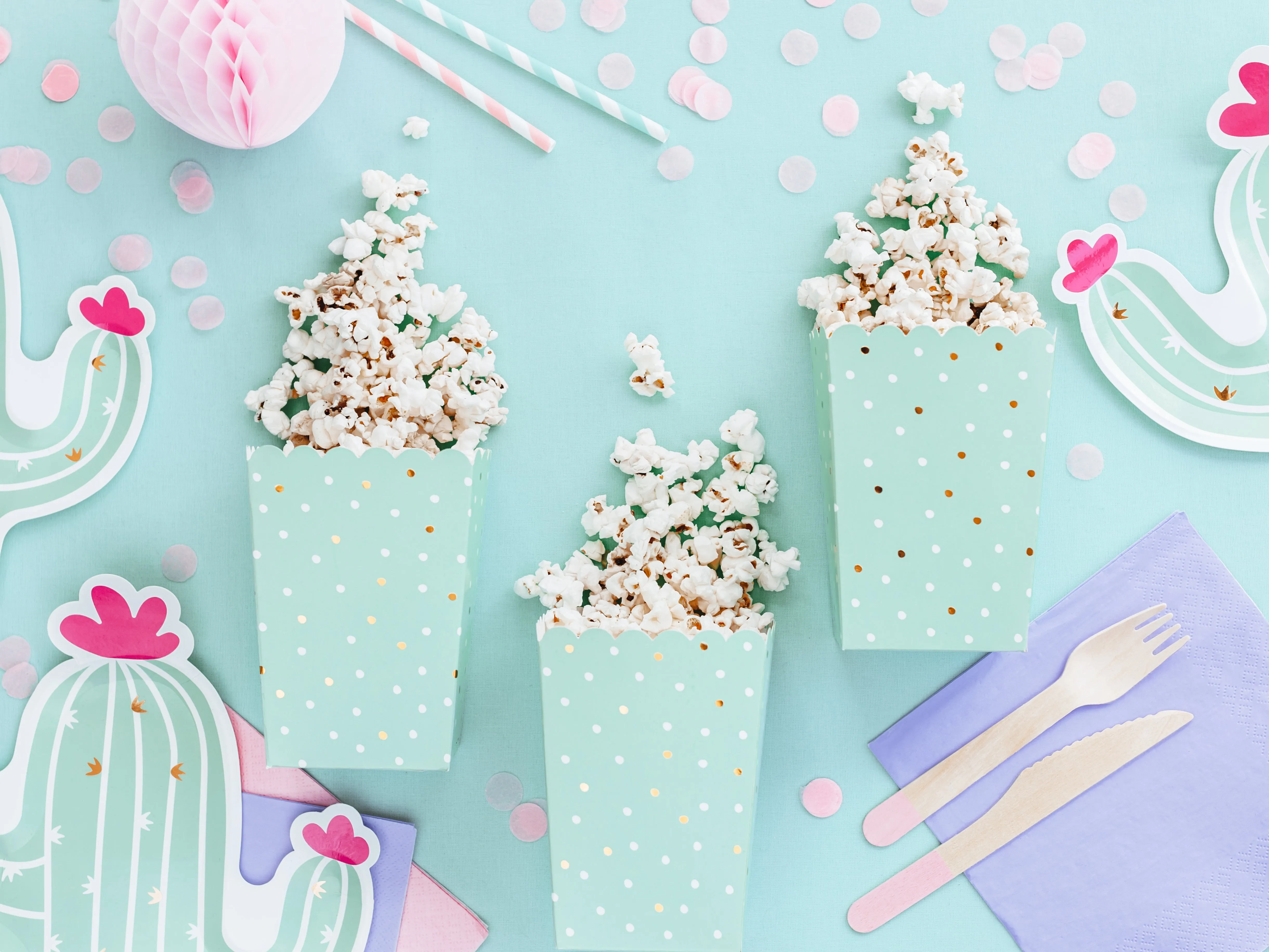 Cactus Party Popcorn Boxes 6ct