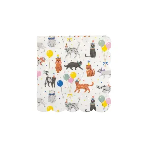 Cat Party Dessert Napkins 18ct
