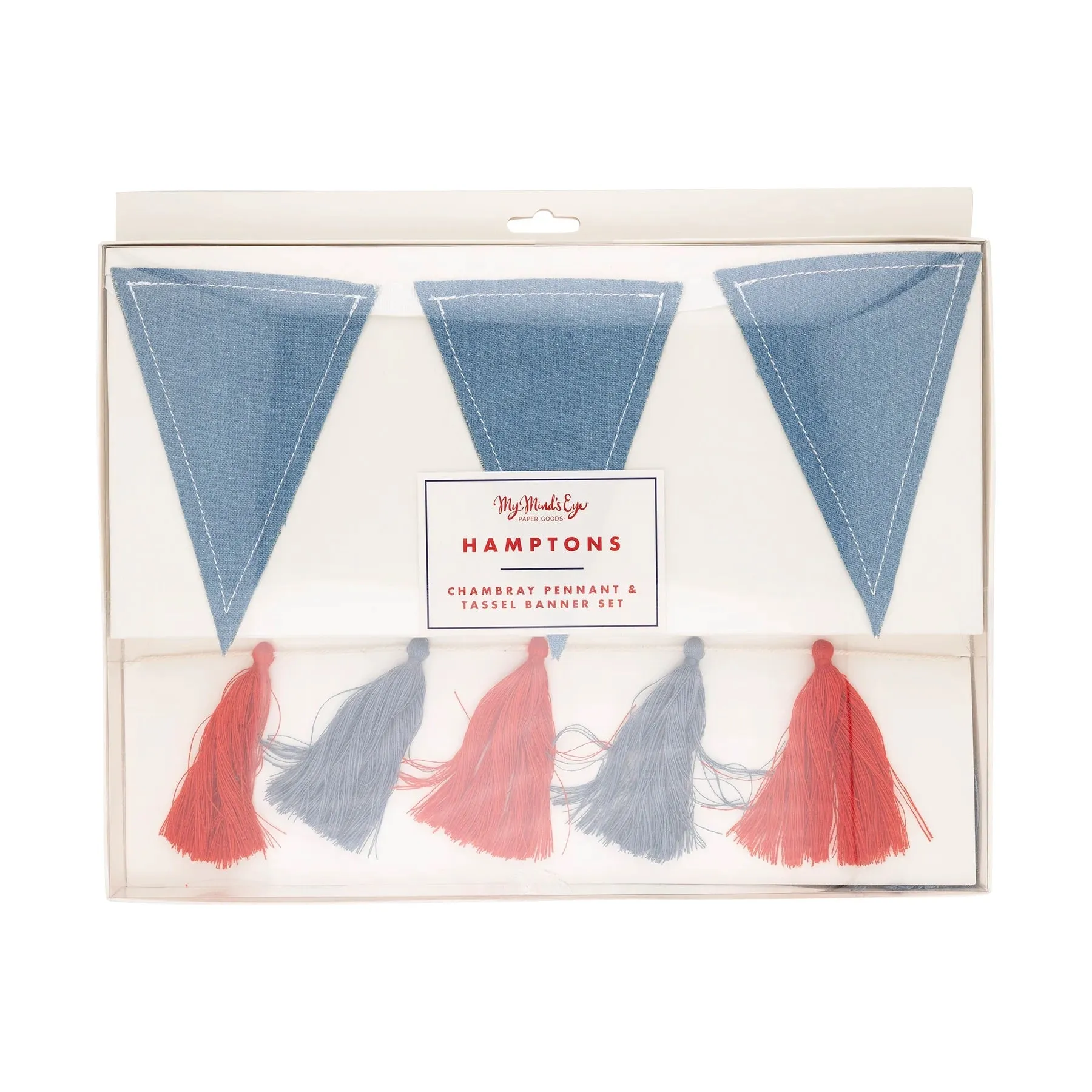 Chambray Pennant & Patriotic Tassel Garland Set