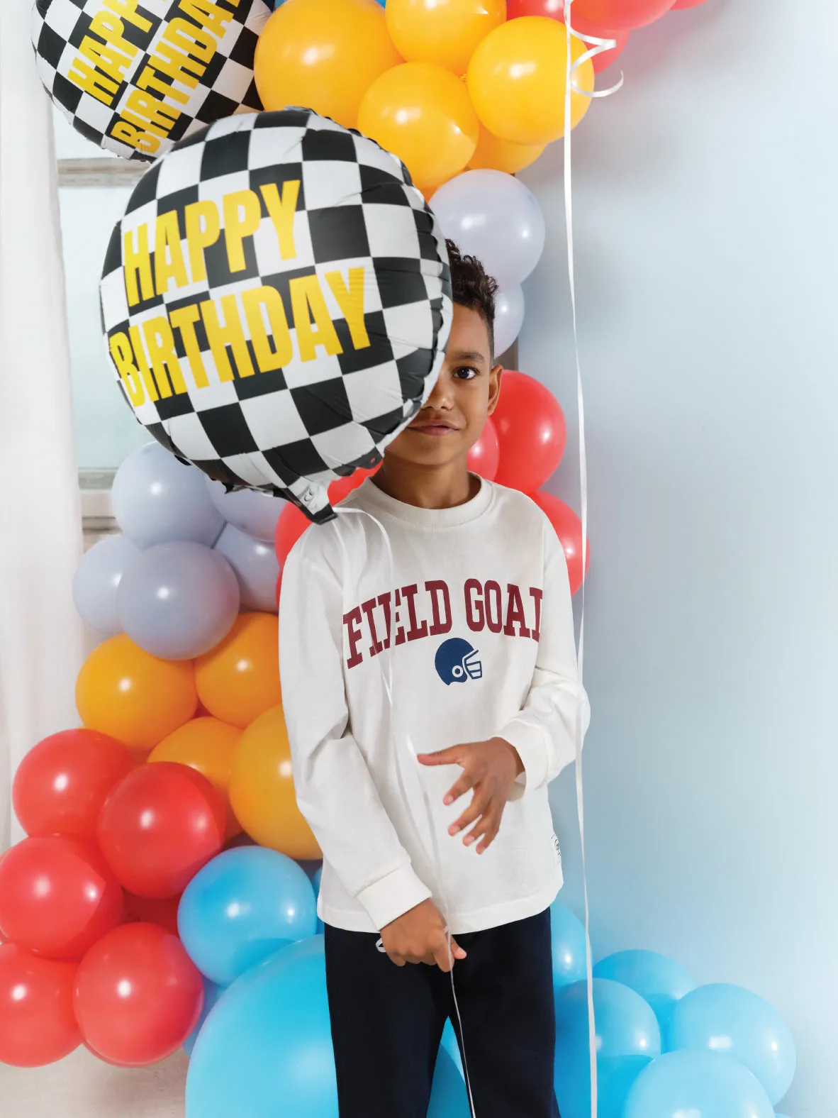 Checkered Flag Happy Birthday Foil Balloon 14in