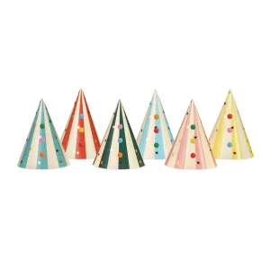 Circus Pompom Party Hats 6ct