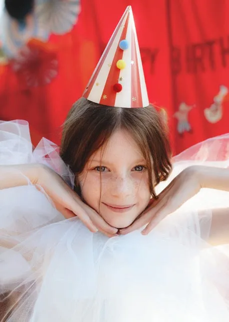 Circus Pompom Party Hats 6ct