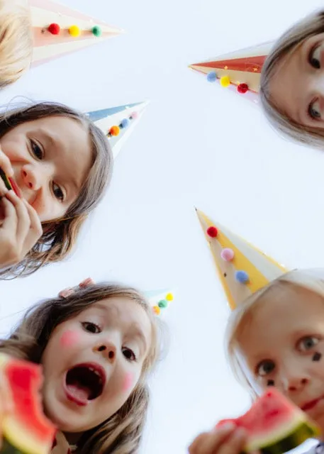 Circus Pompom Party Hats 6ct