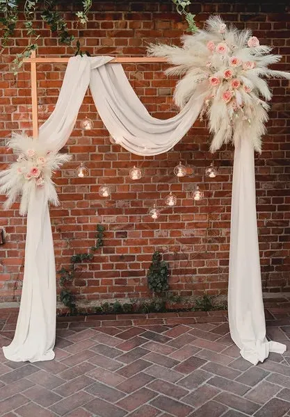 Cream Artificial Pampas Grass Stem 17.7in