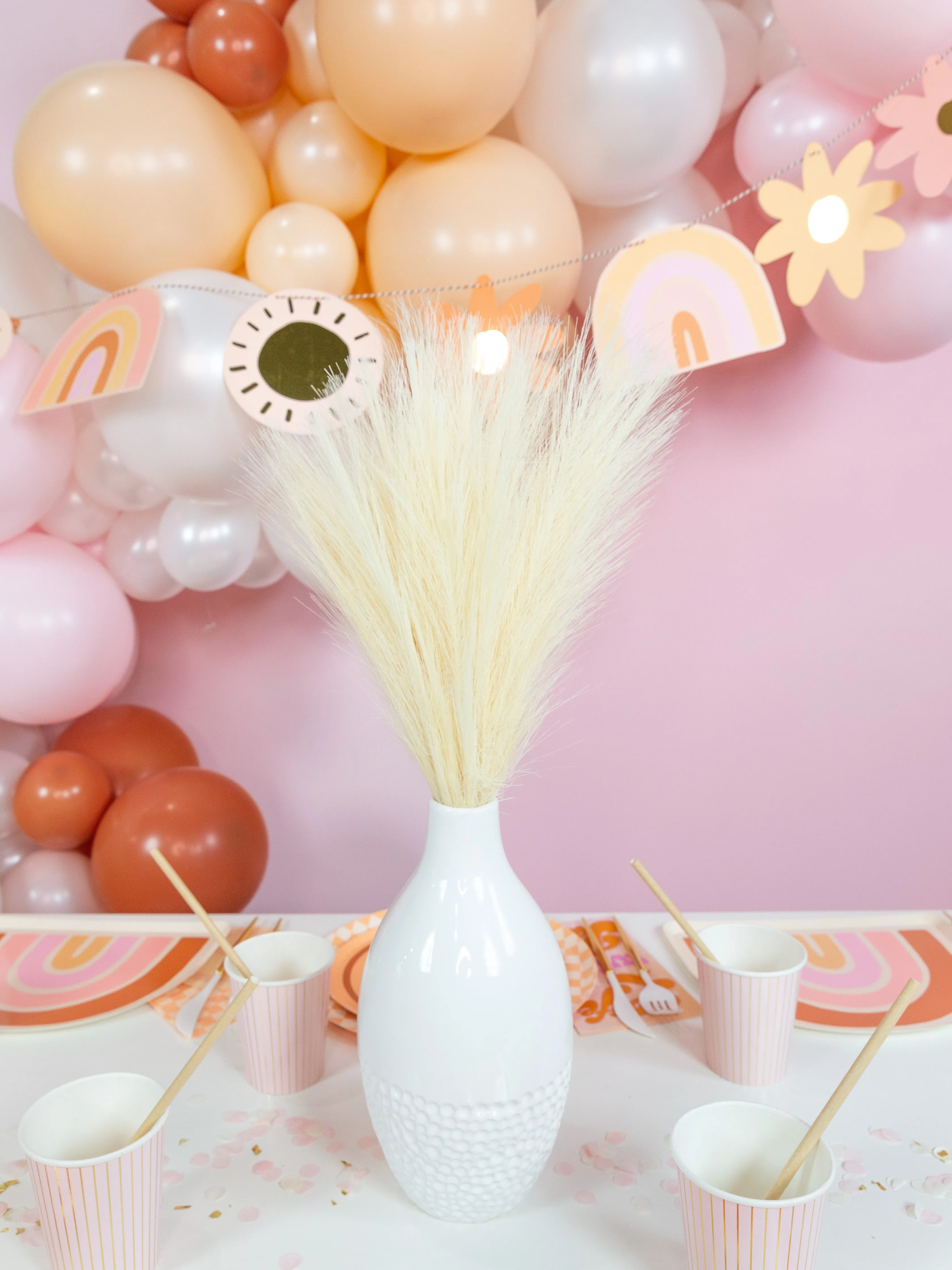 Cream Artificial Pampas Grass Stem 17.7in