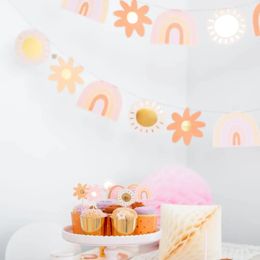 DIY Retro Rainbow Garland 20ft