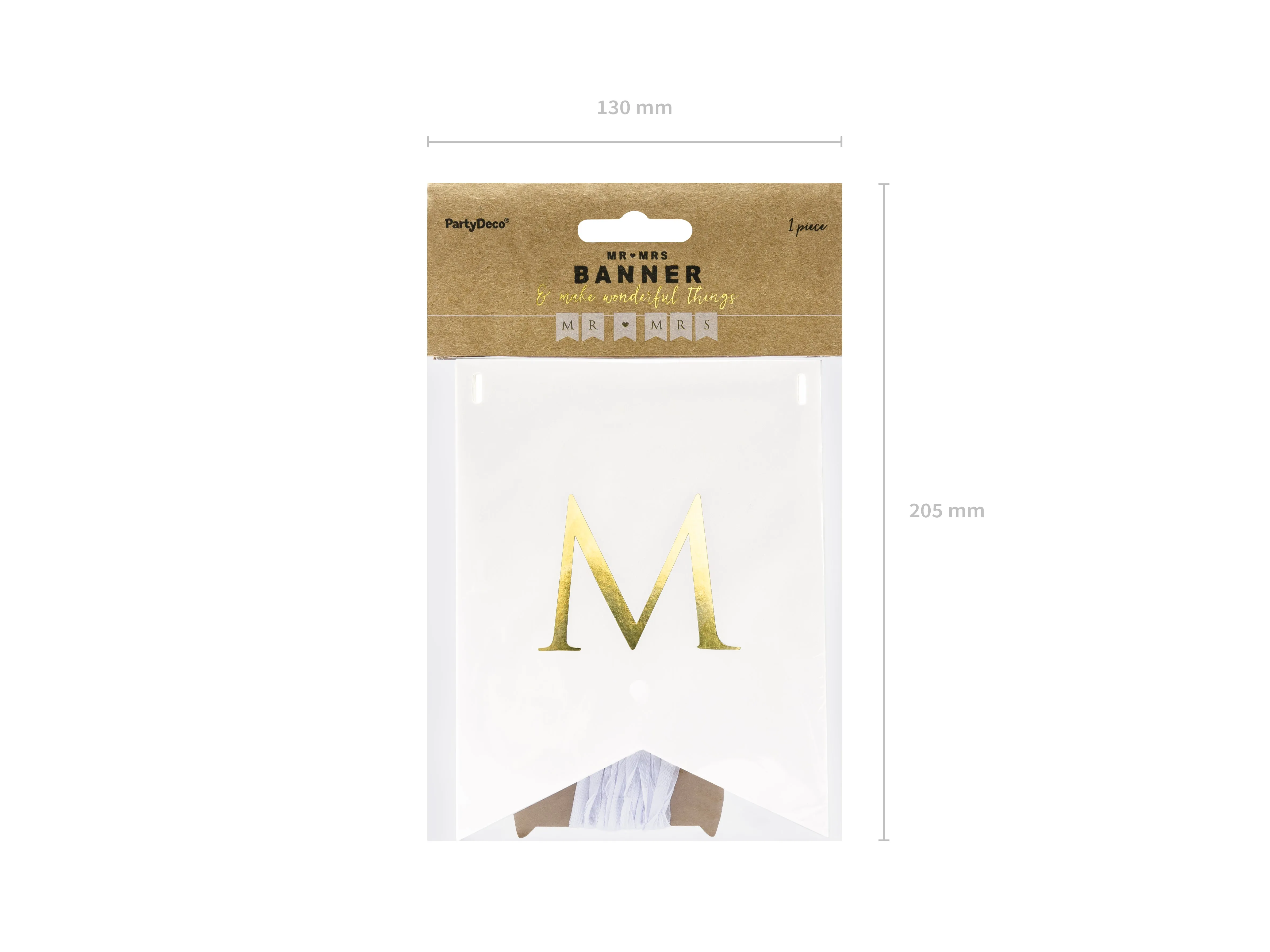 DIY White and Gold Mr. & Mrs. Pennant Banner