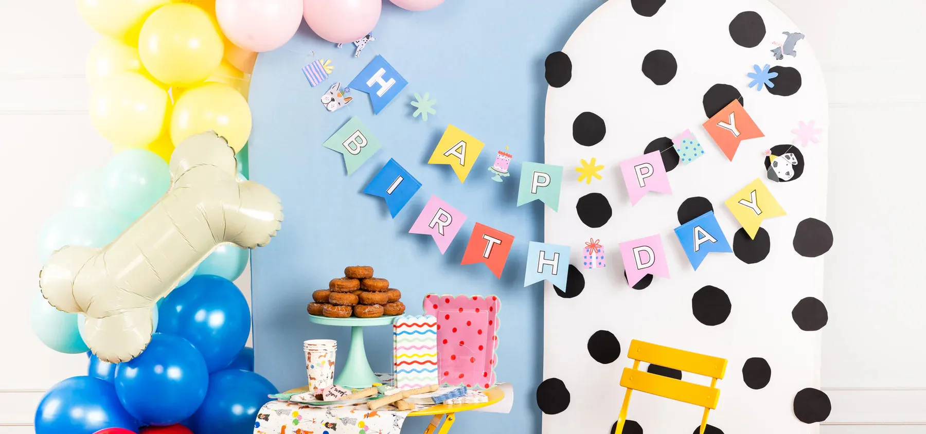 Dog Happy Birthday Banner Set 5ft