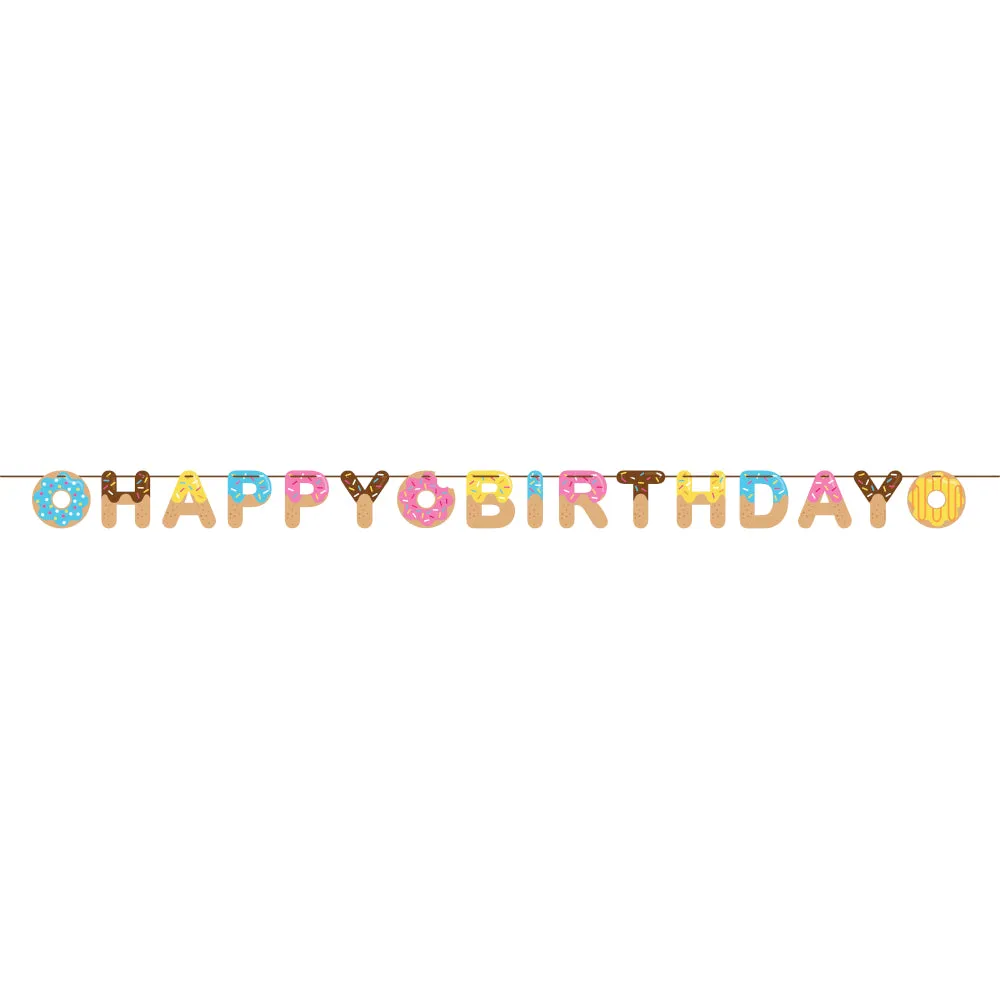 Donut Happy Birthday Banner 8.5ft