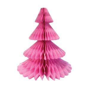 Dusty Rose Christmas Tree Honeycomb Paper Centerpiece 12in