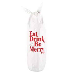 Eat. Drink. & Be Merry Tyvek Wine Bottle Bag 1ct