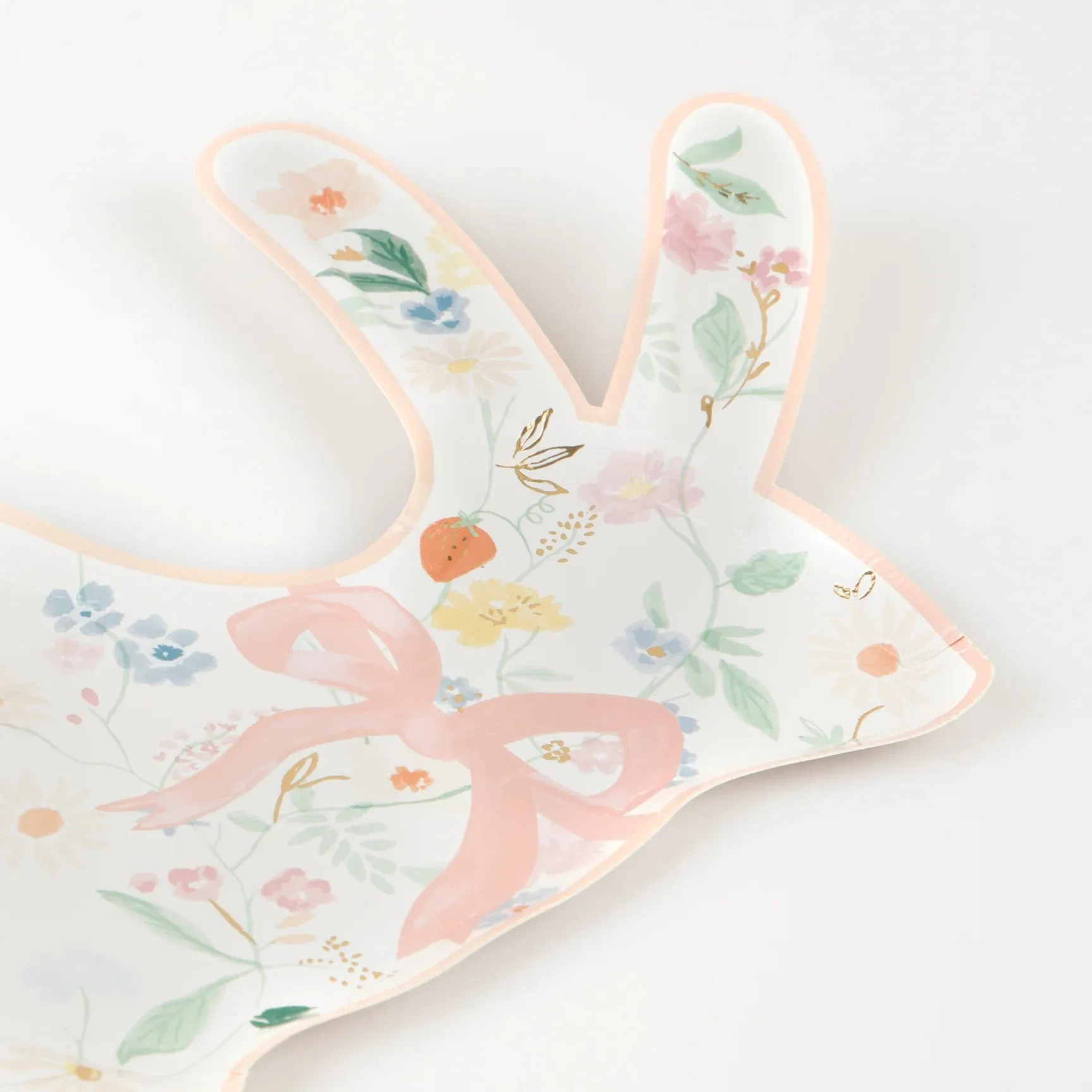 Elegant Floral Bunny Lunch Plates 8ct