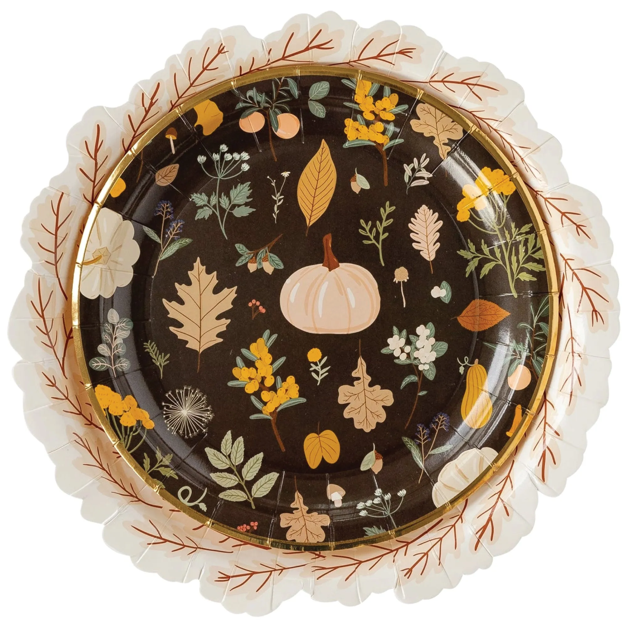 Fall Leaf Wreath Lunch Plates 8ct