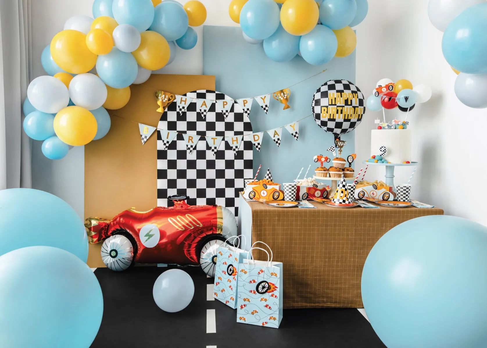 Fast Race Car Foil Balloon 36in